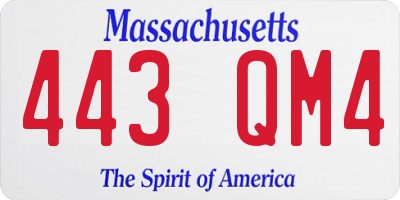 MA license plate 443QM4