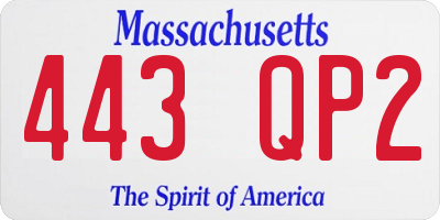 MA license plate 443QP2
