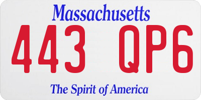 MA license plate 443QP6