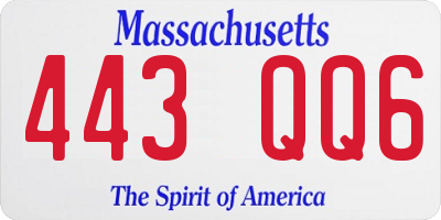 MA license plate 443QQ6