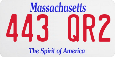 MA license plate 443QR2