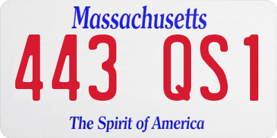 MA license plate 443QS1