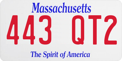 MA license plate 443QT2