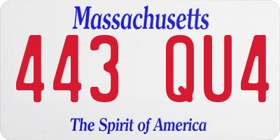 MA license plate 443QU4