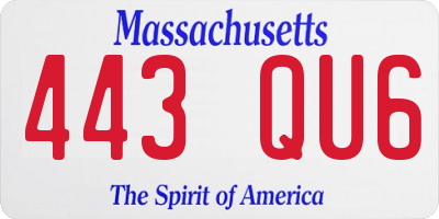 MA license plate 443QU6