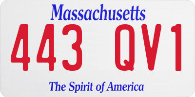 MA license plate 443QV1