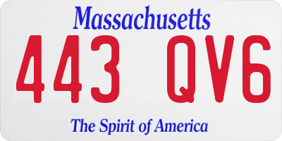 MA license plate 443QV6