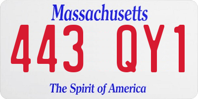 MA license plate 443QY1