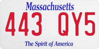 MA license plate 443QY5