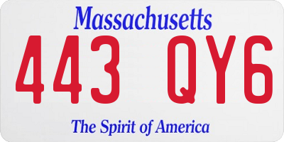 MA license plate 443QY6