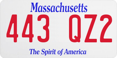 MA license plate 443QZ2
