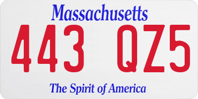 MA license plate 443QZ5