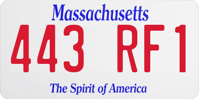 MA license plate 443RF1