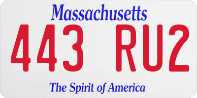 MA license plate 443RU2