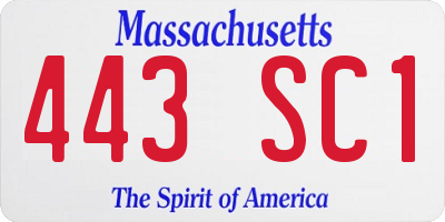 MA license plate 443SC1