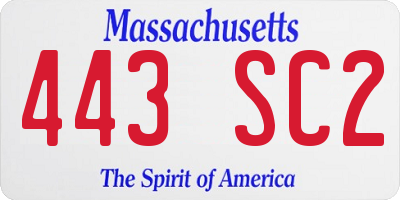 MA license plate 443SC2