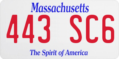 MA license plate 443SC6