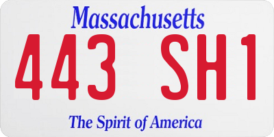 MA license plate 443SH1