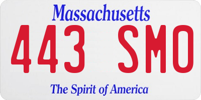 MA license plate 443SM0