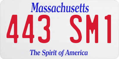 MA license plate 443SM1