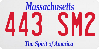 MA license plate 443SM2