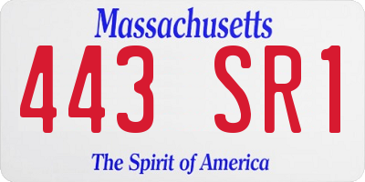 MA license plate 443SR1
