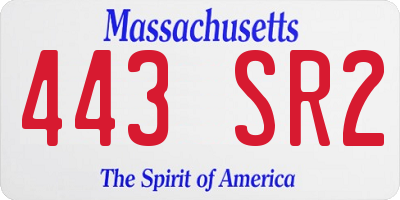 MA license plate 443SR2
