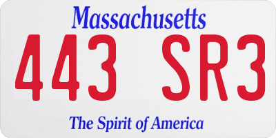 MA license plate 443SR3