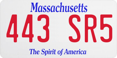 MA license plate 443SR5
