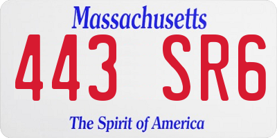 MA license plate 443SR6