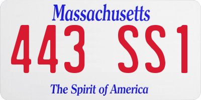 MA license plate 443SS1