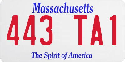 MA license plate 443TA1