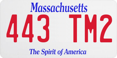MA license plate 443TM2