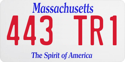 MA license plate 443TR1