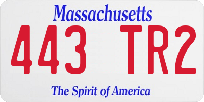 MA license plate 443TR2
