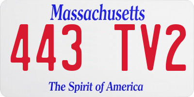 MA license plate 443TV2