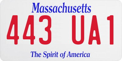 MA license plate 443UA1