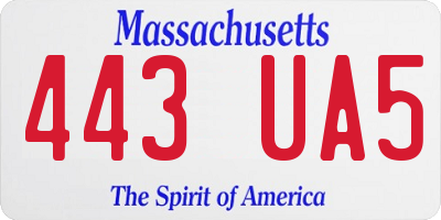 MA license plate 443UA5