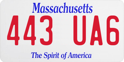 MA license plate 443UA6