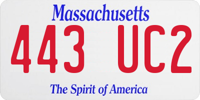 MA license plate 443UC2