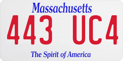 MA license plate 443UC4