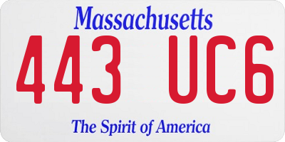 MA license plate 443UC6