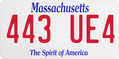 MA license plate 443UE4