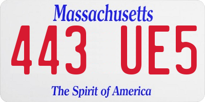 MA license plate 443UE5