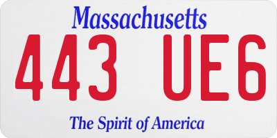 MA license plate 443UE6