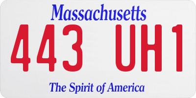 MA license plate 443UH1