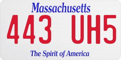 MA license plate 443UH5