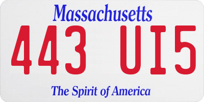 MA license plate 443UI5