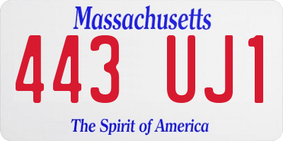 MA license plate 443UJ1