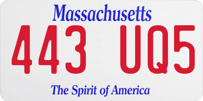 MA license plate 443UQ5